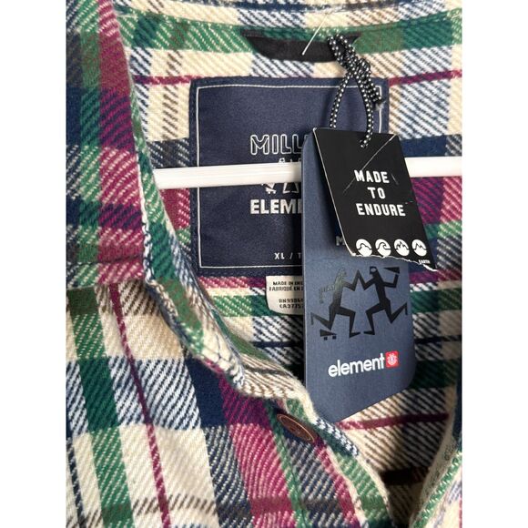 Millet Element Flannel Plaid Shirt Men's sz XL NEW Heavyweight warm - Picture 3 of 8